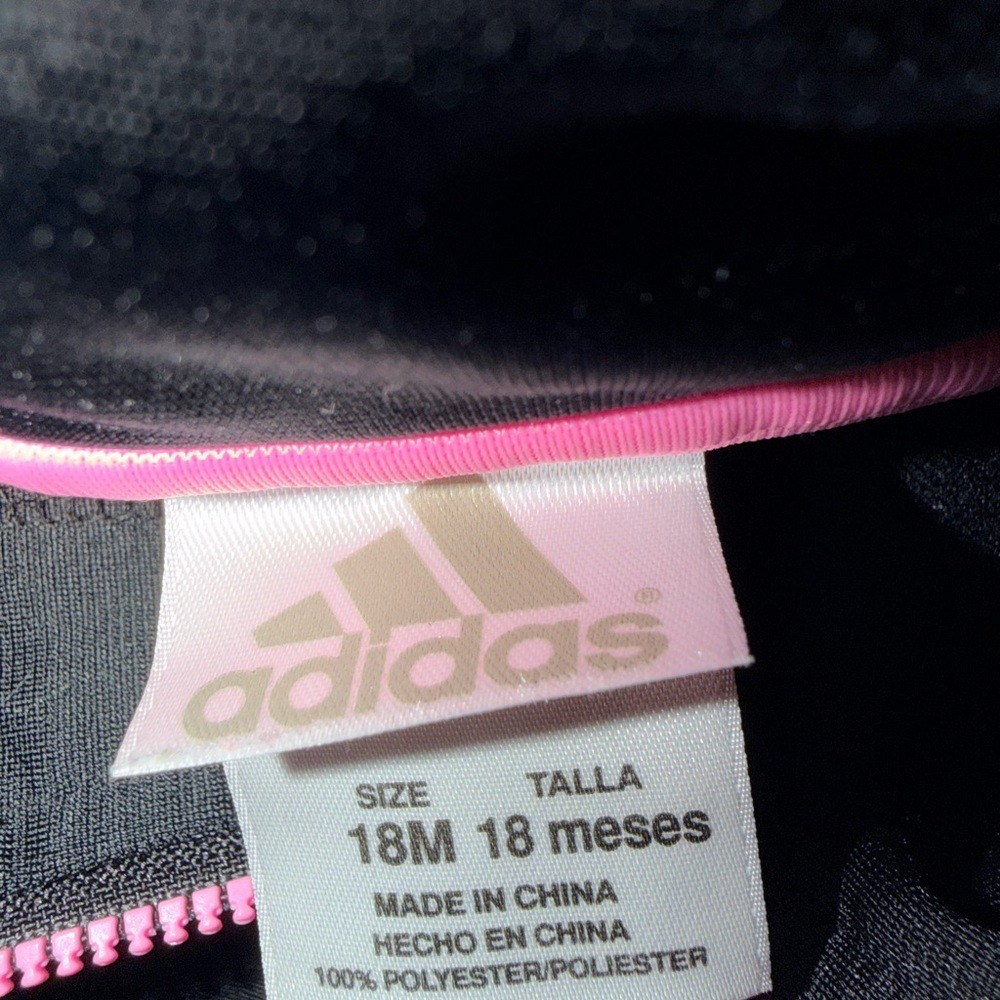 Adidas‎ infant jacket black/pink, size 18 months, NWOT - Picture 5 of 5